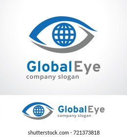 Global Eye Logo Template Design Vector, Emblem, Design Concept, Creative Symbol, Icon