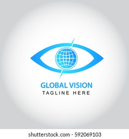 Global eye vision abstract logo