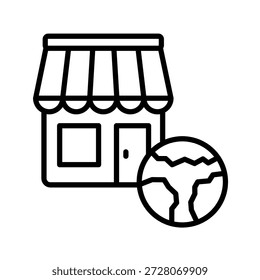 Ilustración vectorial de iconos de esquema de feria global