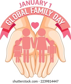 Global Family Day banner design illustration