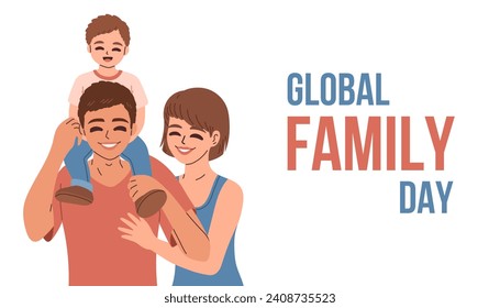 Global Family Day. Creative Global Family Day Design For Social Media post. Family Day Flat cartoon Illustration.