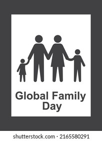 Global family day icon, family symbol vector