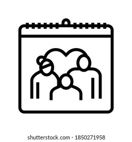 global family day line icon vector. global family day sign. isolated contour symbol black illustration