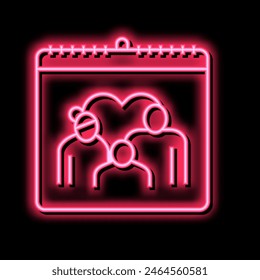 global family day neon light sign vector. global family day sign. isolated symbol illustration