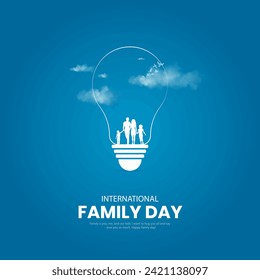 Global Family Day. World Family Day design for Social Meadi creative post. 3D Illustration