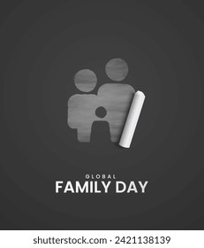 Global Family Day. World Family Day design for Social Meadi creative post. 3D Illustration