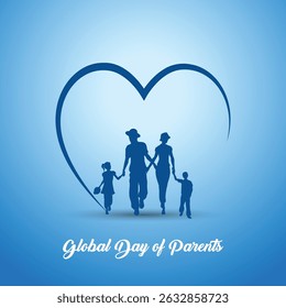 Global Family Day. World Family Day design for Social Media creative post. 3D Illustration.