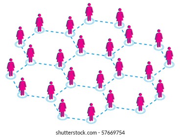 Global Female Distribution Illustration in Vector