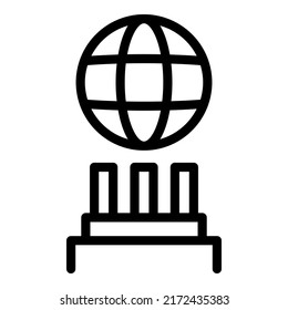 Global fiber icon outline vector. Internet network. Speed fiber