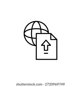 Ícone de carregamento de arquivo global que ilustra a transferência de dados