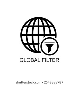global filter icon , network icon