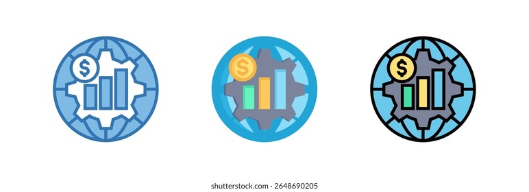Elemento De Ícone Do Global Finance Analytics Para Design