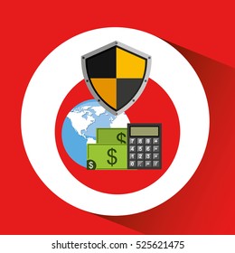 global finance banking safe shield protection vector illustration eps 10