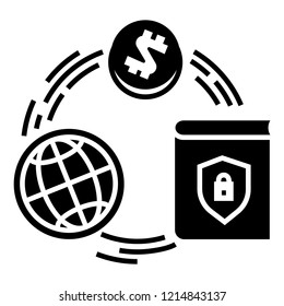 Global finance circle icon. Simple illustration of global finance circle vector icon for web design isolated on white background