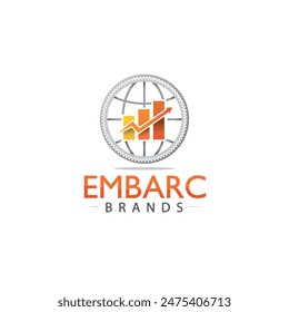 Global Finance in globe rotate arrow logo concept design template Ilustration vector graphic