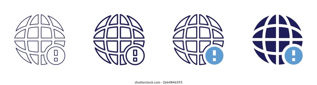 Global finance icon in 4 different styles. Thin Line, Line, Bold Line, Duotone. Duotone style. Editable stroke.