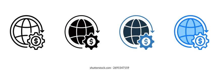Global Finance Icon Multiple Style Vector Illustration