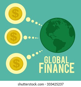 Global Finance Illustration over color background