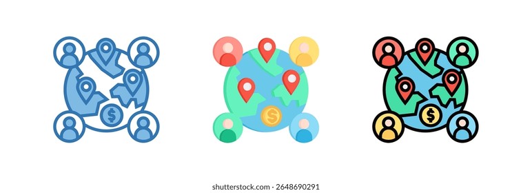Global Finance Network Icon Element For Design