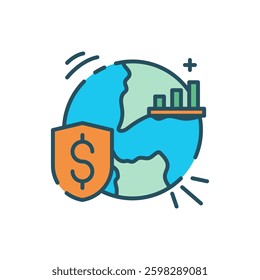 Global Finance Security Growth Chart Shield