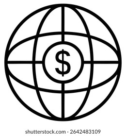 Global Finance Worldwide Money and Economic Growth Icon