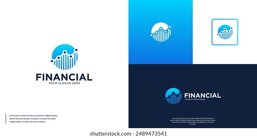 global financial accounting, investment report, logo design template.