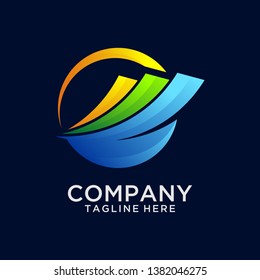 Global financial business logo design