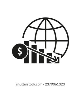 Icono de la crisis financiera global. Ilustración vectorial. EPS 10.