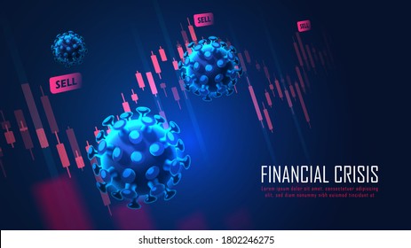 Global Financial crisis from virus pandemic graphic concept suitable for financial investment or Economic webpage, banner, presentation, Vector illustration