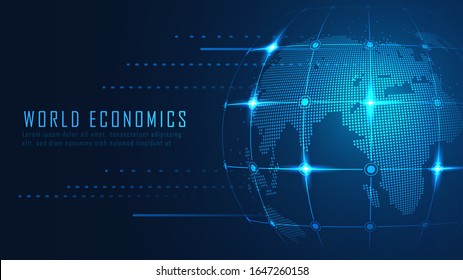 El concepto financiero global en el gráfico adecuado para la tecnología financiera global o las tendencias de la economía mundial y todo el diseño de obras de arte. Antecedentes financieros abstractos. Ilustración del vector