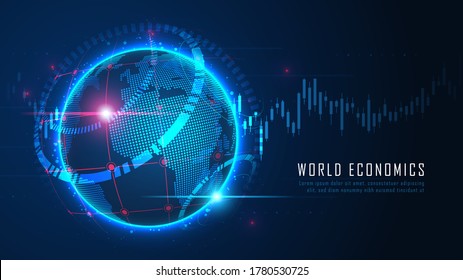 Global financial in graphic concept suitable for global financial investment or Economic trends business idea and all art work design. Abstract finance background. Vector illustration
