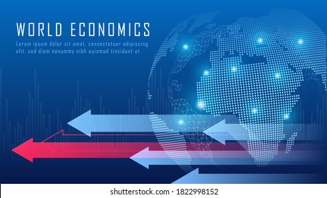 Global Financial In Graphic Concept Suitable For Global Financial Investment Or Economic Trends Business Idea And All Art Work Design. Abstract Finance Background. Vector Illustration