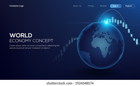 Global Financial in Graphic Konzept geeignet für globale Finanz-Tech oder World Economic Trends und alle Art Work Design. Abstrakter Finanzhintergrund. Vektorgrafik