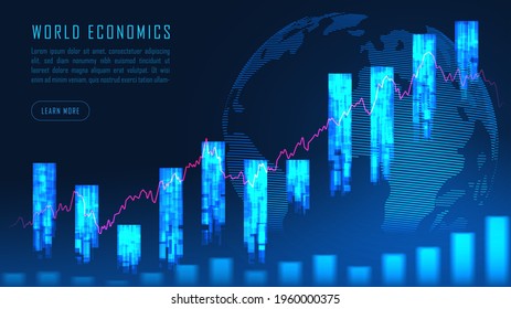 Global financial in graphic concept suitable for global financial investment or Economic trends business idea and all art work design. Abstract finance background. Vector illustration