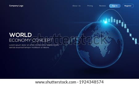 Global financial in graphic concept suitable for global financial tech or World Economic trends and all art work design. Abstract finance background. Vector illustration