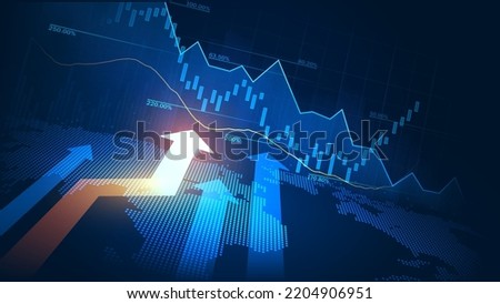 Global financial graphic concept suitable for financial investment or world Economic trends business idea and all art work design. Abstract finance background. Vector illustration