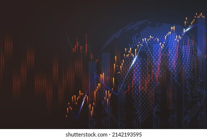 Global financial in graphic futuristic concept suitable for global financial investment or Economic trends business idea and all art work design, vector illustration.