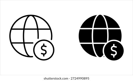 Globaler Finanzsymbolsatz. Global, finanziell, Unterstützung, Hilfe, Hilfe, weltweit, Wirtschaft auf weißem Hintergrund
