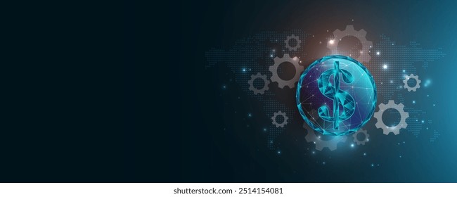 Global Financial Investment Gear Network Technology Background
