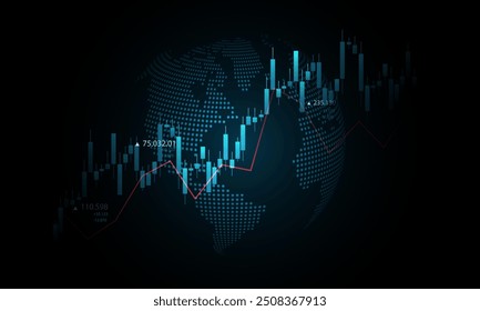 Global financial investment marketing business analysis graph background image