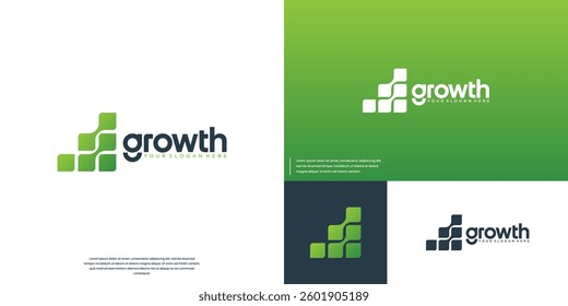global financial logo, growth chart, digital marketing, design vector illustration.