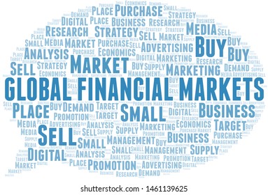 Global Financial Markets word cloud. Vector made with text only