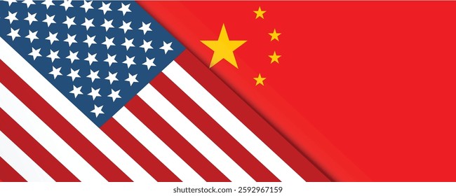 Global financial trade countries of America vs China, Vector illustration