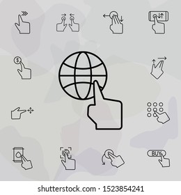 Global, finger, touch, push icon. Universal set of touch gesture for website design and development, app development