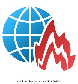 Global Fire vector toolbar icon for software design. Style is a gradient icon symbol on a white background.