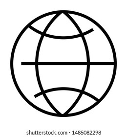 Global flat vector line icon