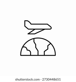 global flight icon sign vector