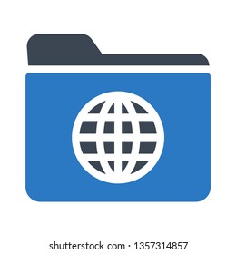 global folder glyph double color  