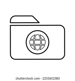 Global Folder Icon in Line Style
