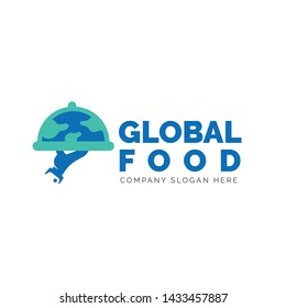Global Food Logo Template Design Vector, Emblem, Design Concept, Creative Symbol, Icon